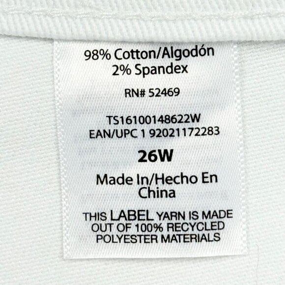 Terra & Sky Women's Vivid White Stretch A-Line Denim Shorts Plus Size 26W NWT - Picture 6 of 10